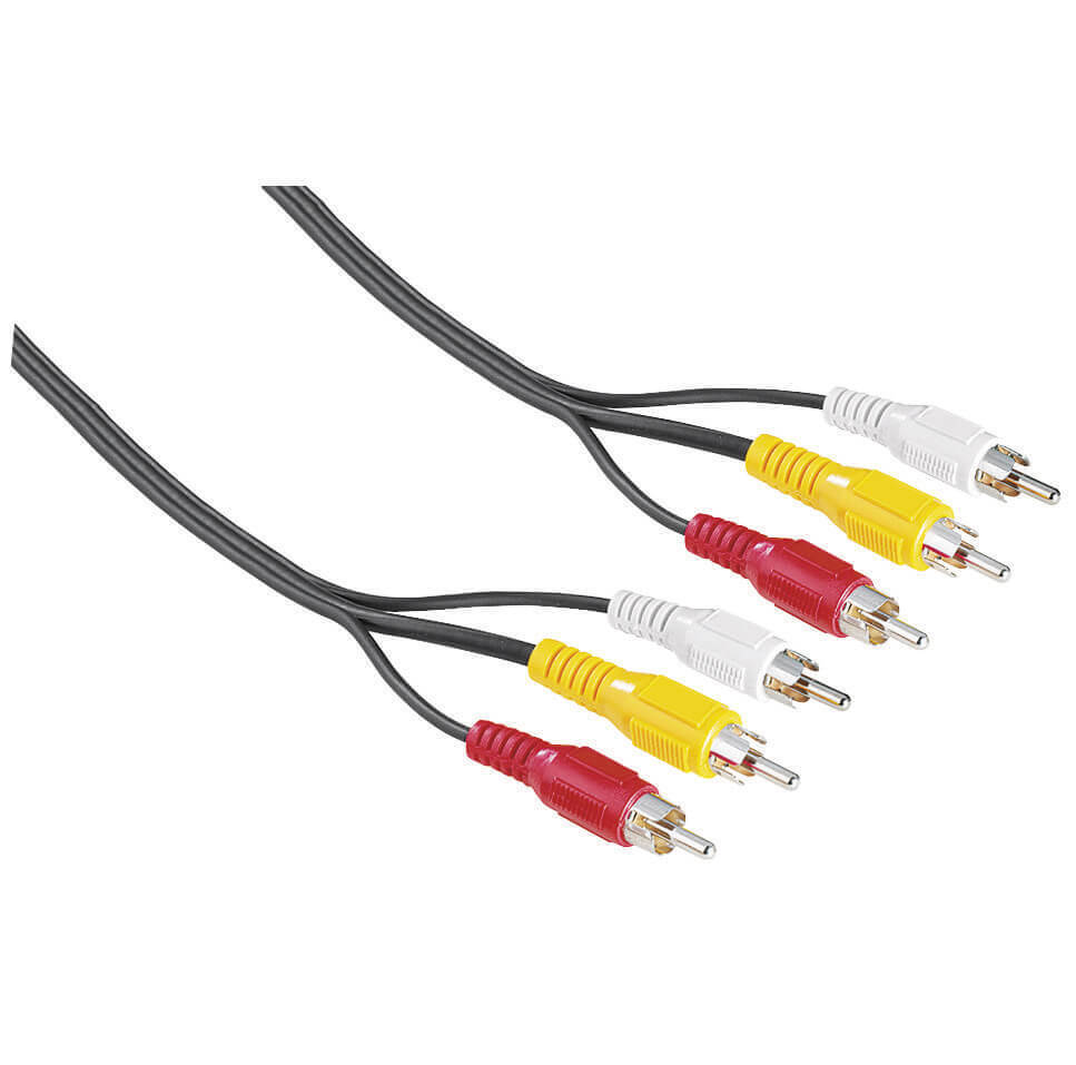 Video Cable, 3 RCA plugs - 3 RCA plugs, 2 m