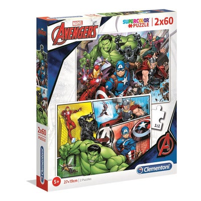 Puslespill 2x60 Pcs Avengers