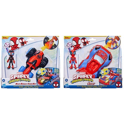 Spidey And His Amazing Friends 4" Vehicle And Figure Glow Tech (Assorted)