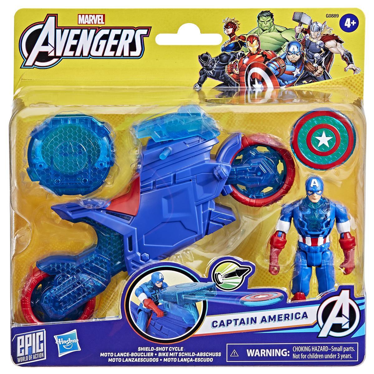 Avengers 4 Inch Captain America Shield-Shot Cycle