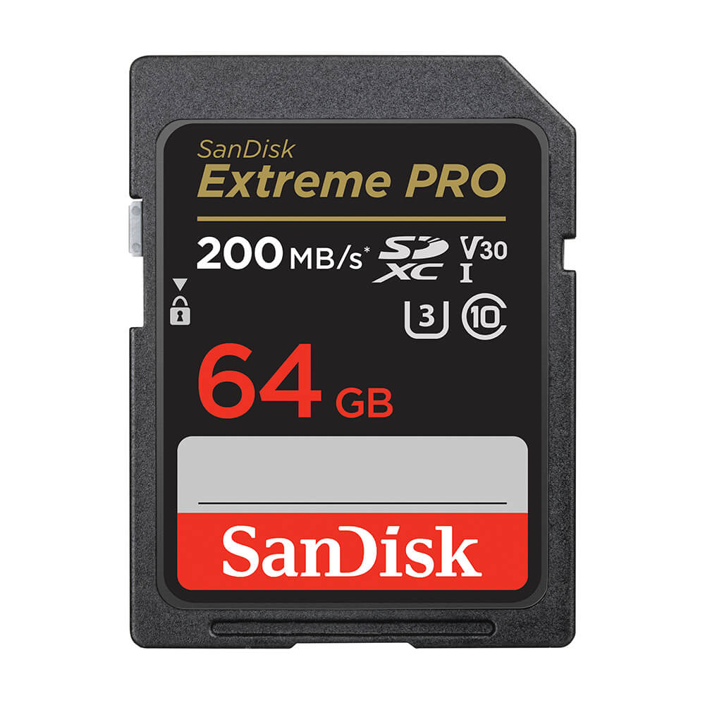 SDXC Extreme Pro 64GB 200MB/s UHS-I C10 V30 U3