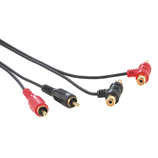 HAMA Audio Connecting Cable, 2 RCA plugs - 2 RCA plugs, T-connect
