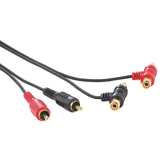 HAMA Johto 2xRCA-2xRCA T-liitäntä 1.5m Musta