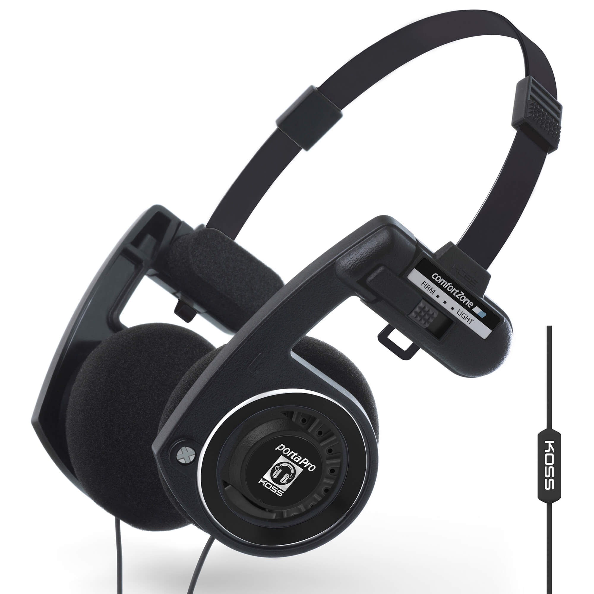 KOSS Headset PortaPro Remote On-Ear Mic Dark Master