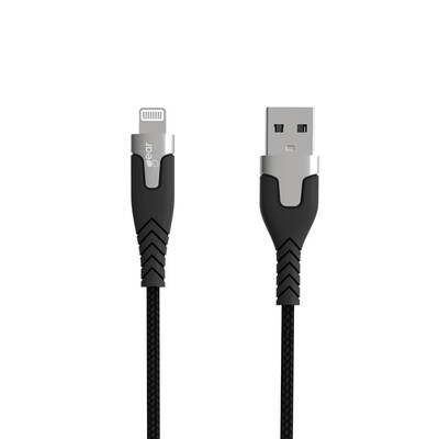 Cable PRO USB-A to Lightning C89 1.5m Kevlar cable with Metalhousing Black