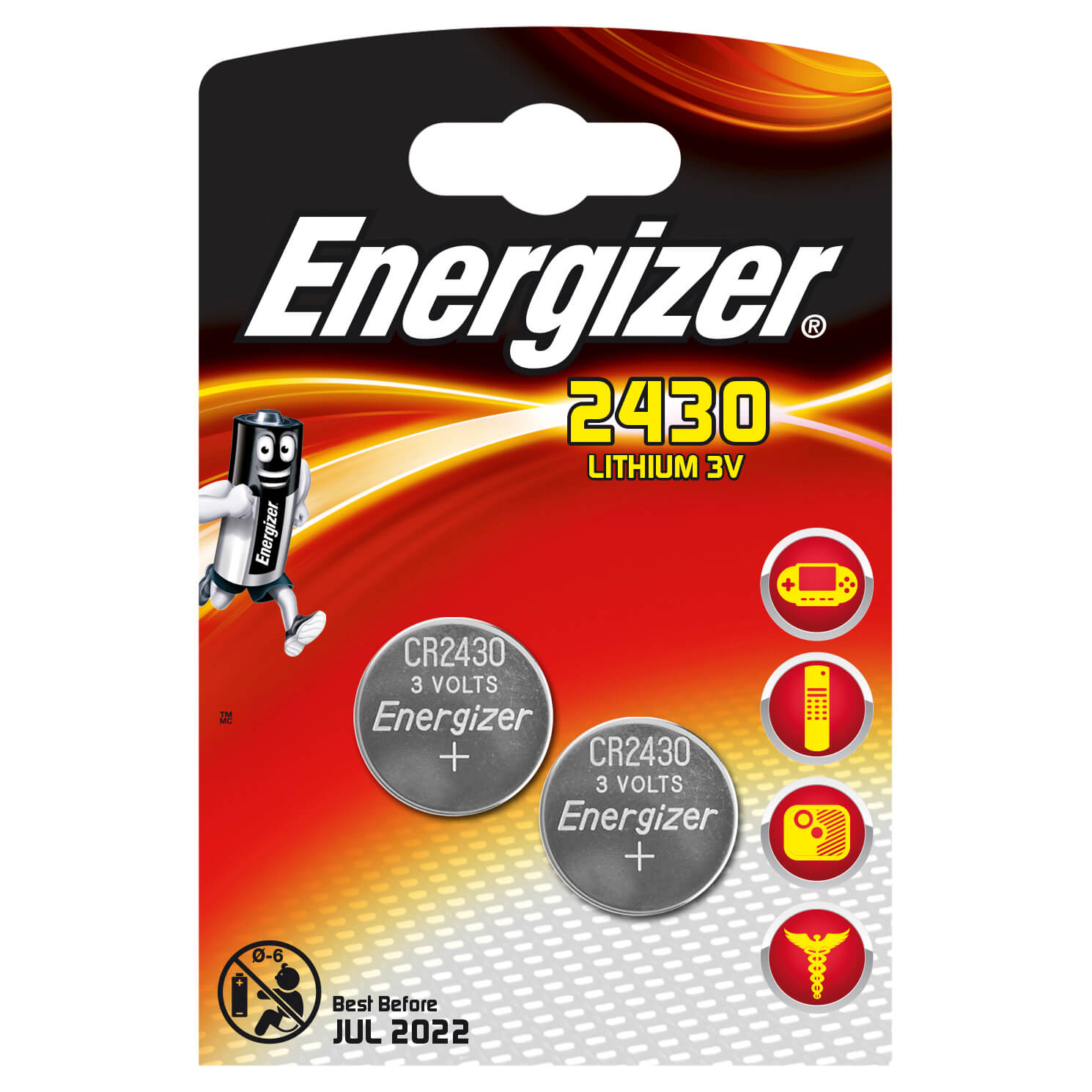 ENERGIZER Battery CR2430 Lithium 2-p