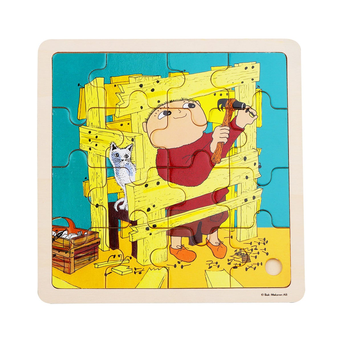 Pussel 16 Pcs Wooden Puzzle Byggnadslek