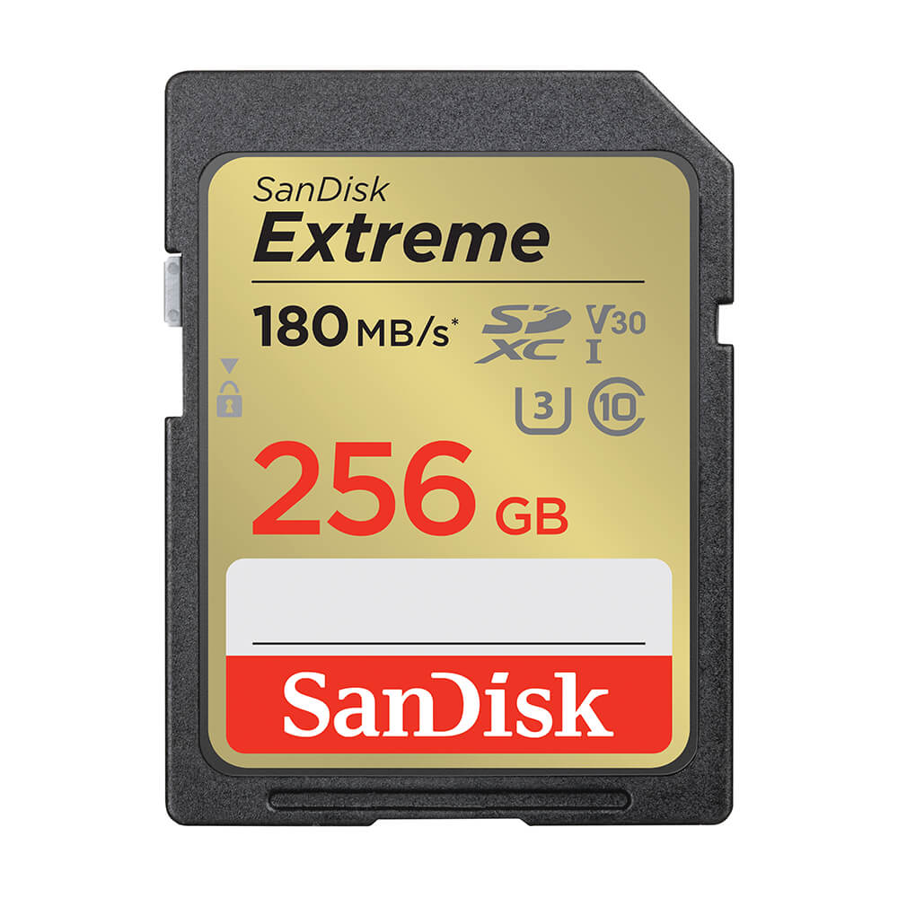 SDXC Extreme 256GB 180MB/s UHS-I C10 V30 U3