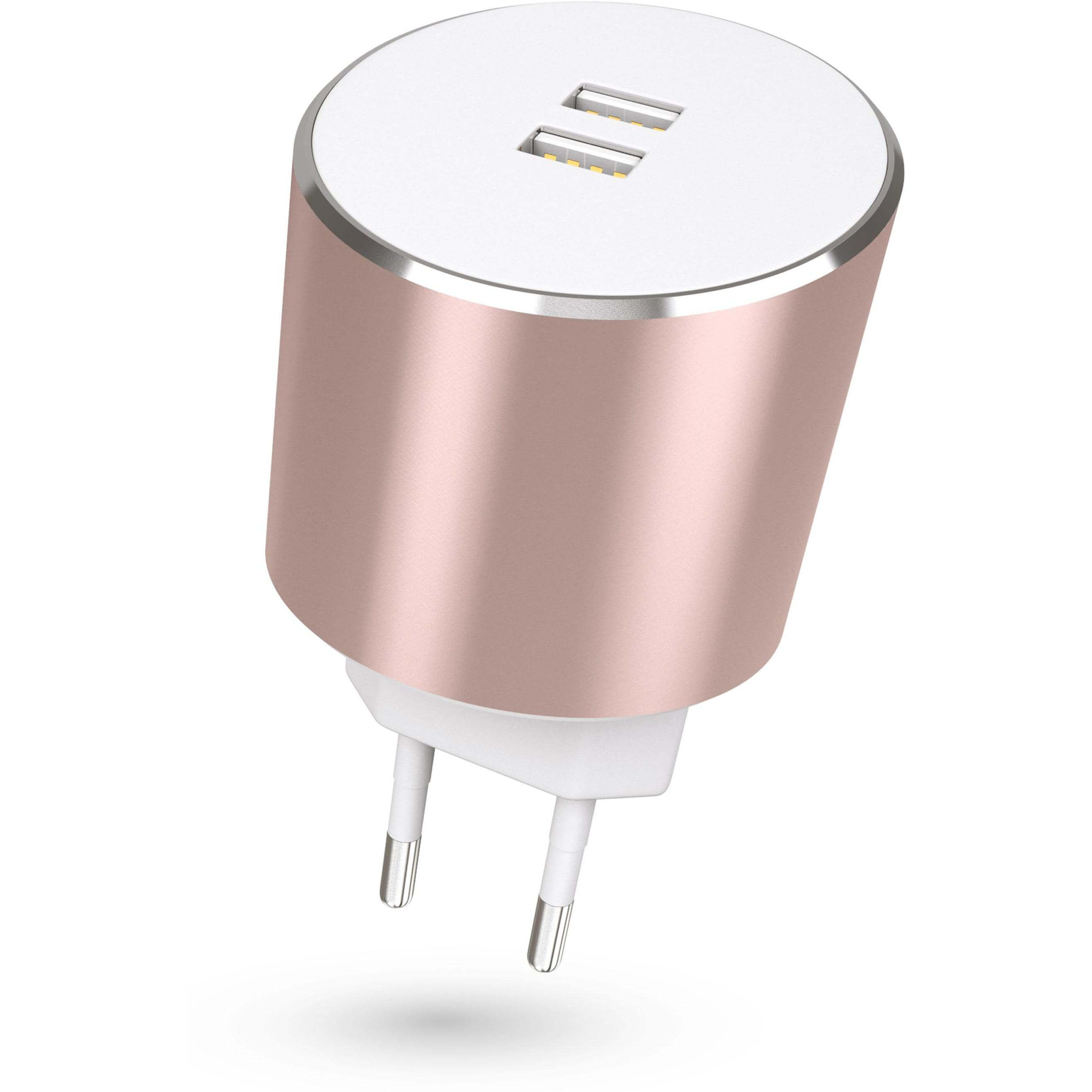 KIT PLATINUM Laturi 220V 2xUSB  3.4A Rosegold