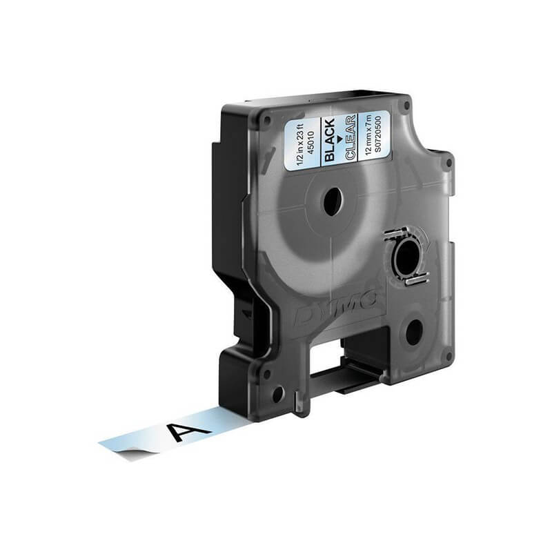 DYMO Ribbon S0720500 45010 12mm Black on Clear