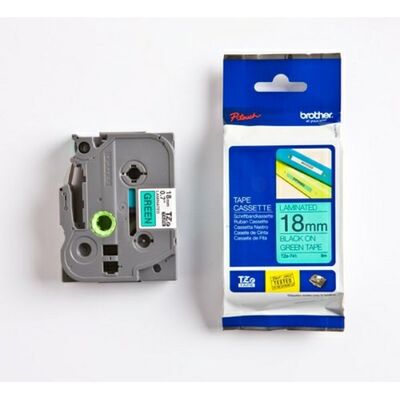 BROTHER Tape TZE-741 18mm Black on Green