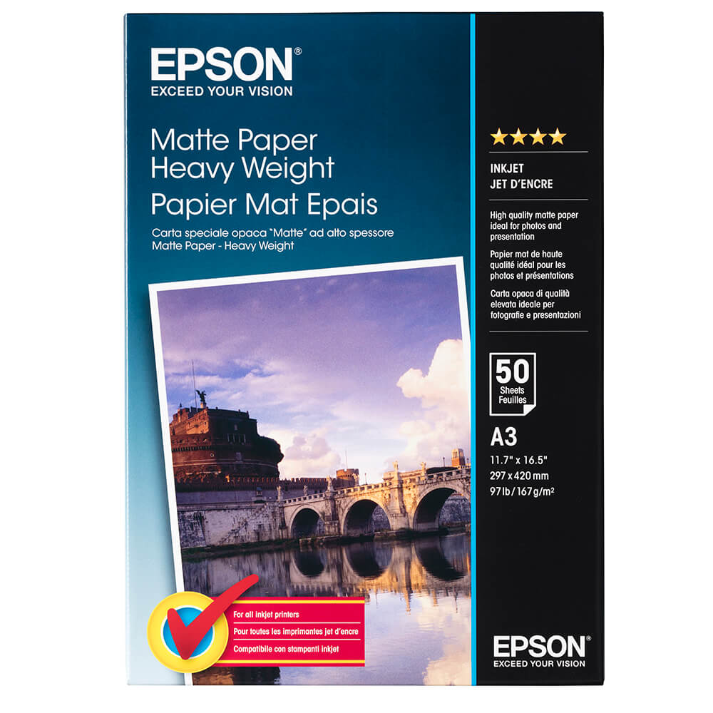 EPSON A3 Matte Paper Heavyweight 167g, 50 sheets