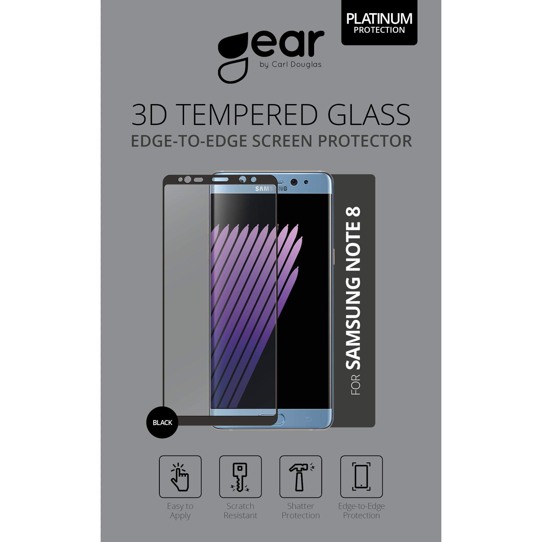 Glass Prot. 3D Samsung Note 8 Edge to Edge Black