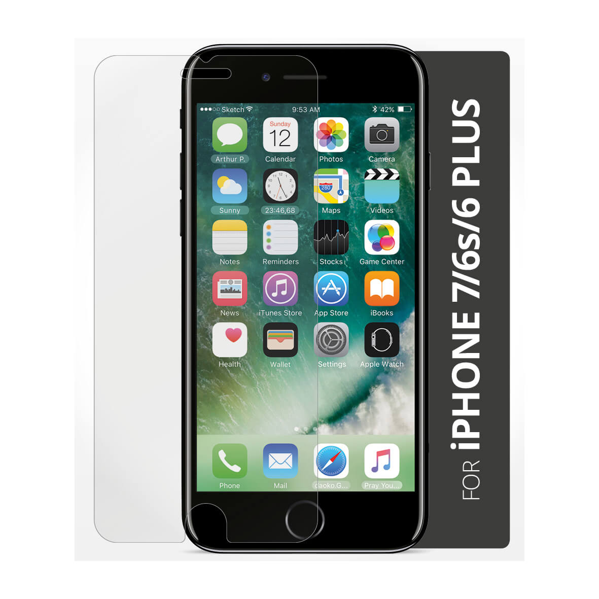 Härdat Glas 2,5D 50-pack i bulk iPhone 6/7/8 Plus