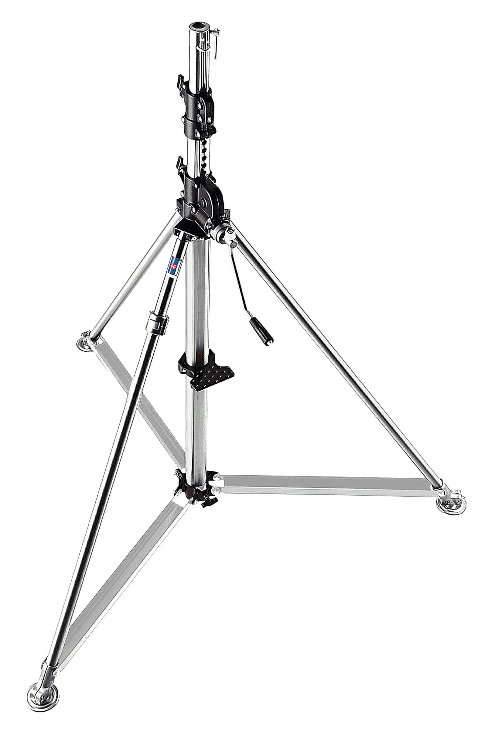 Tripod Super Wind-Up 387XU, t hree-leg-stand, Inux silver