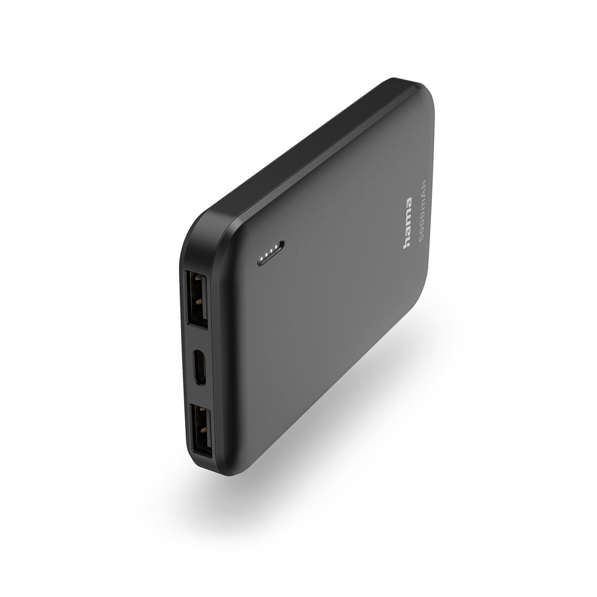 Powerbank 5000mah 2xUSB-A Antrasiitti