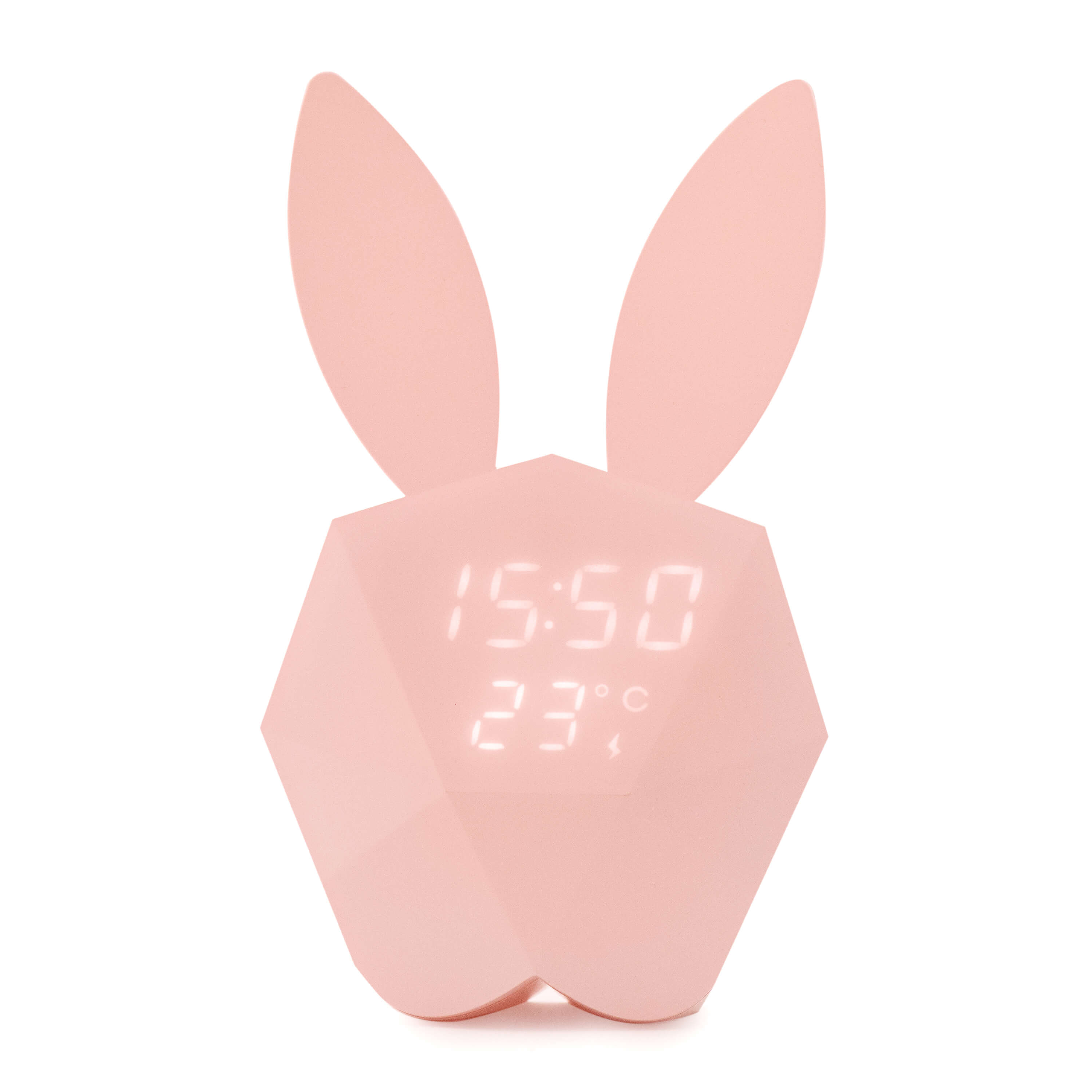 Alarm Clock Rabbit with Night Lamp, Light Pink