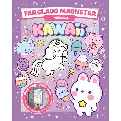Målarbok: Kawaii - Färglägg magneter