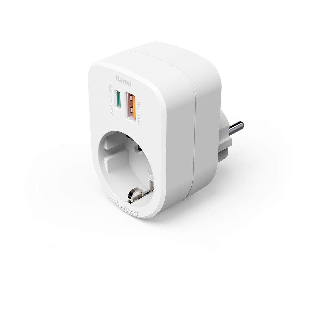 Pistorasia USB-C/A 30W PD 220V Valkoinen