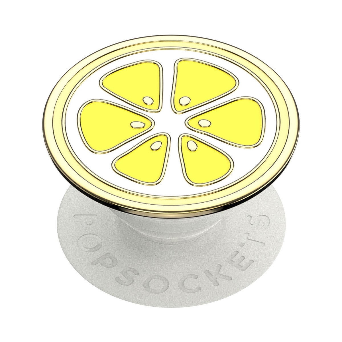 POPSOCKETS Enamel Lemon Slice Yellow Avtagbart Grip med stativfunksjon Premium