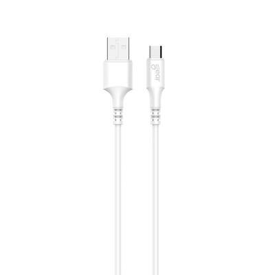 Rund Laddkabel MicroUSB till USB-A 1m Vit 