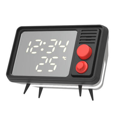 MOB Speaker Alarm Clock with Light TV Retro Grey