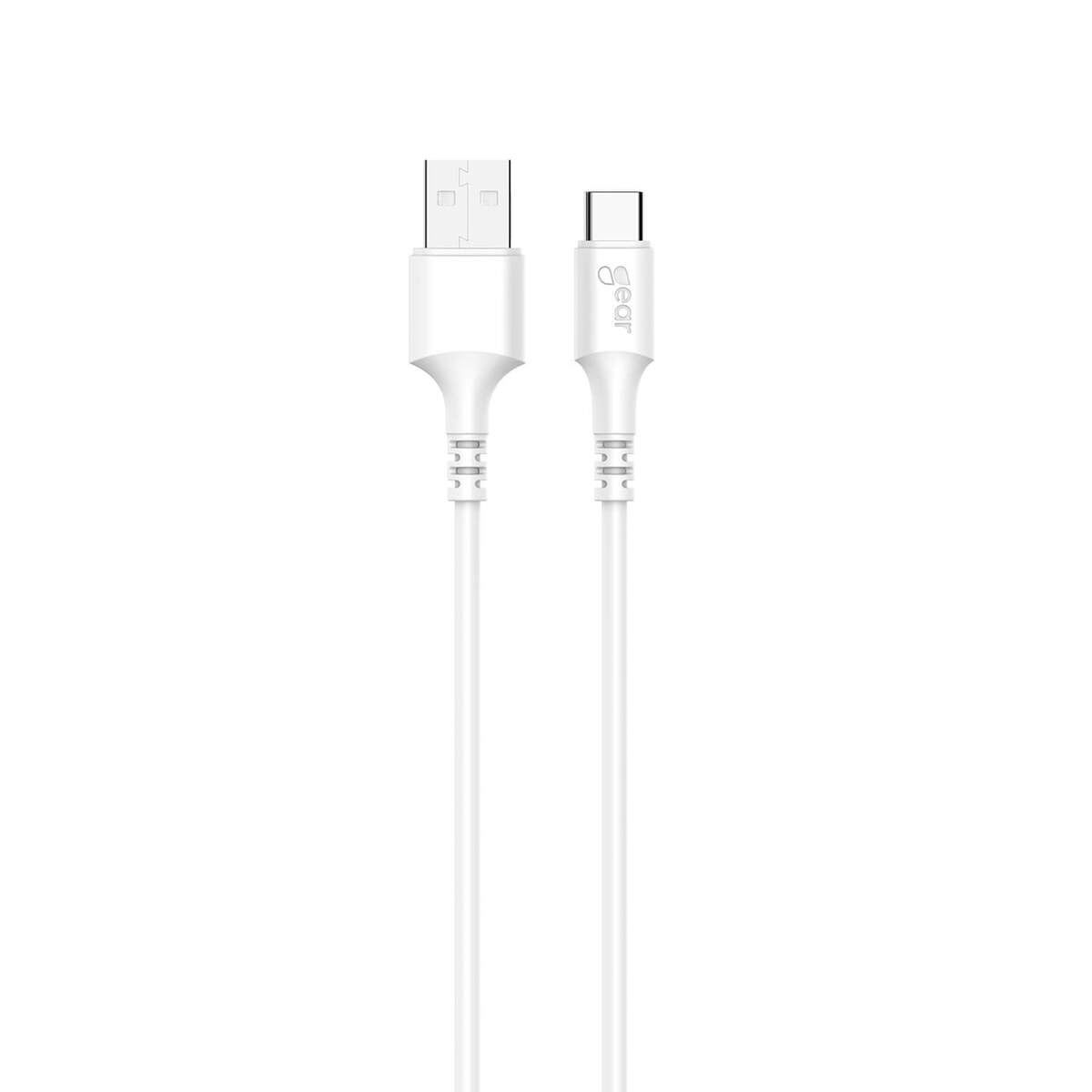 Laddkabel USB-A till USB-C 2.0 3m Vit Rund 