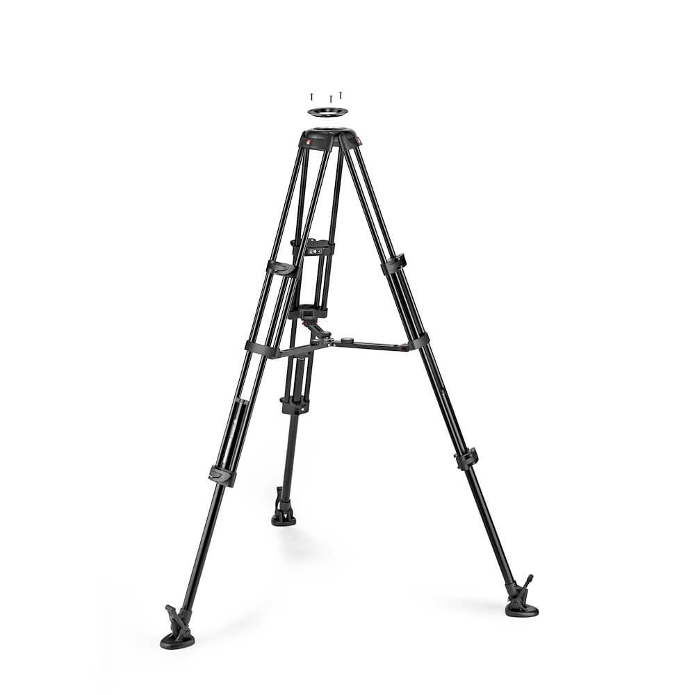 MANFROTTO Stativ Video Twin MS Mittspridare 100/75mm Skål Aluminium