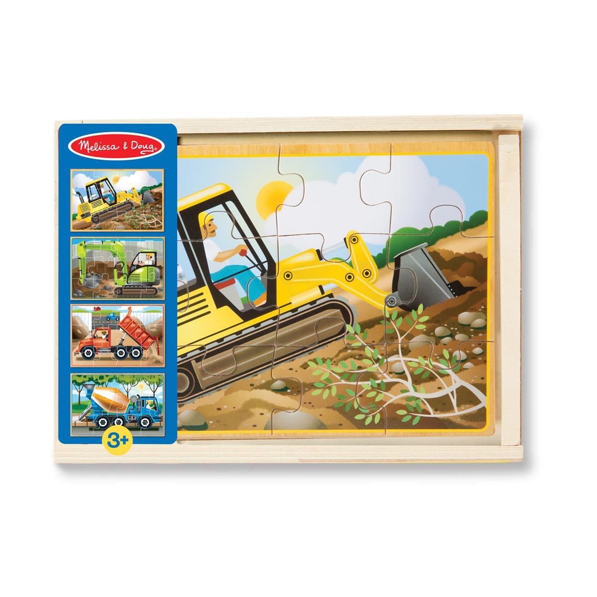 Wooden Puzzles In A Box Construction 12 Pcs