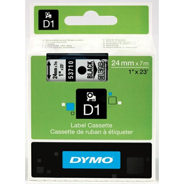 DYMO Ribbon S0720920 53710 24mm Black on Clear