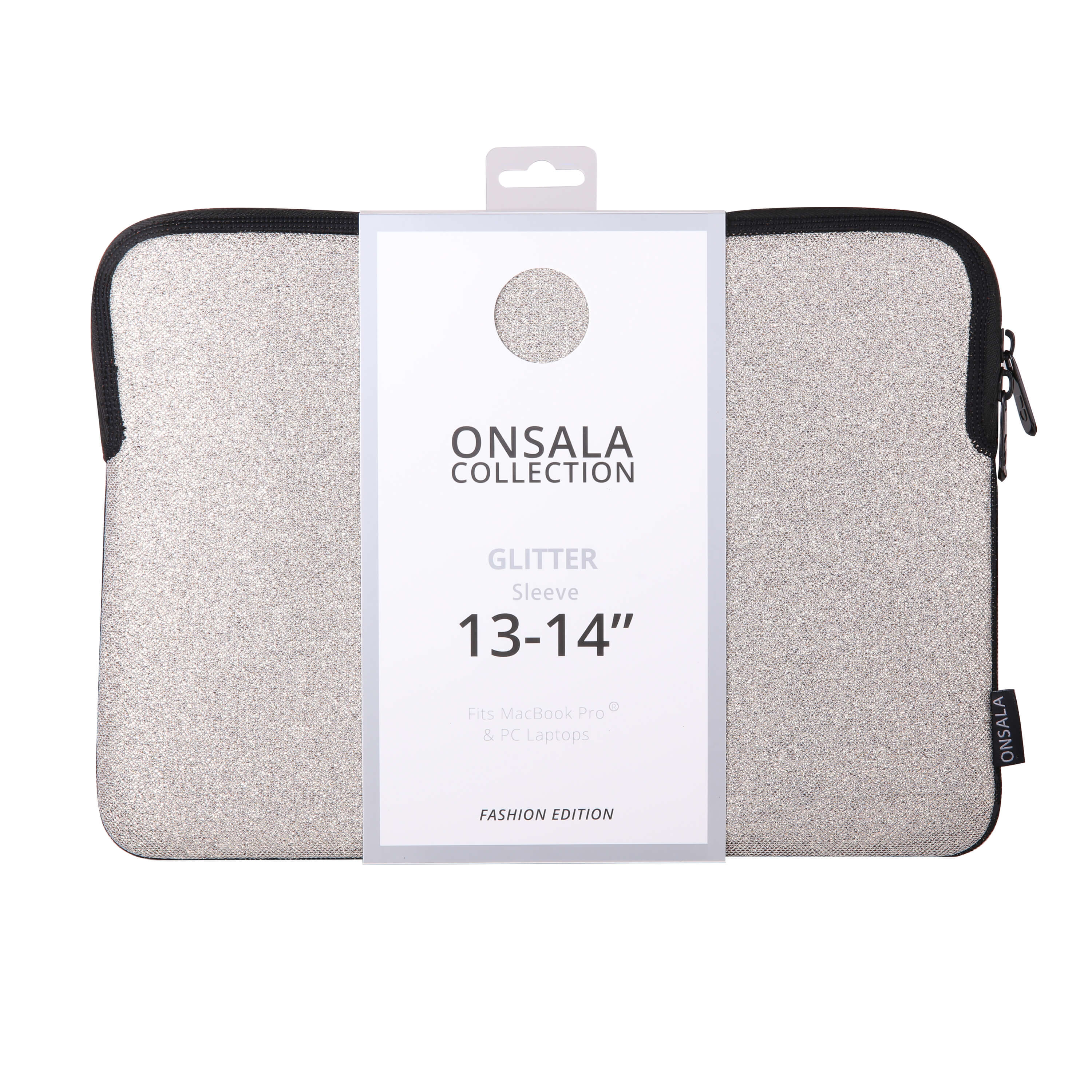 Laptop Sleeve Glitter 13 14 Silver Tura Scandinavia