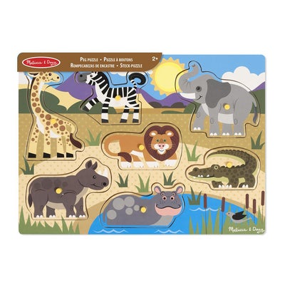 Wooden Peg Puzzle Safari
