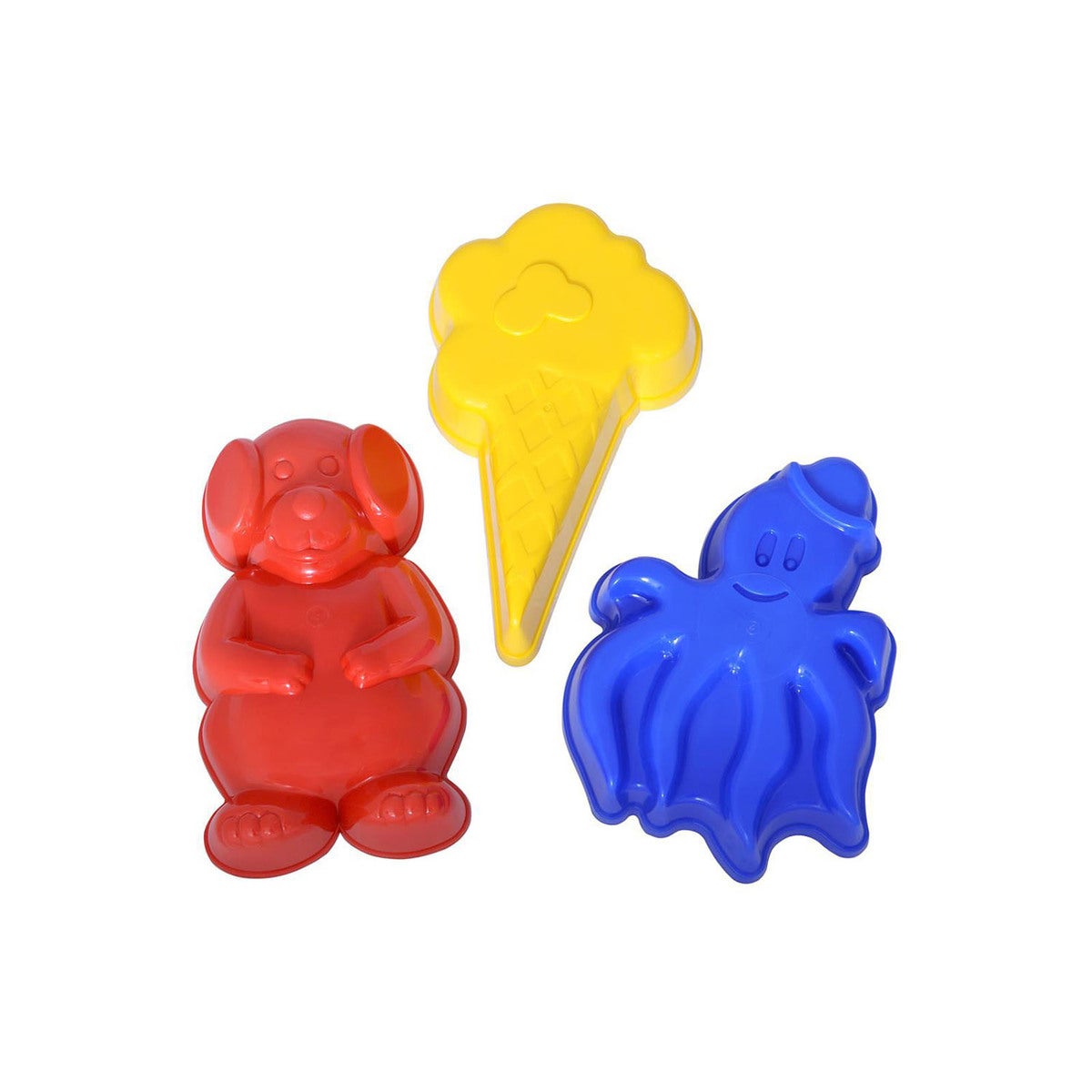 Sand Molds Stora Sandformar Glass, Nalle, Bläckfisk 18-20 Cm 18-20 Cm