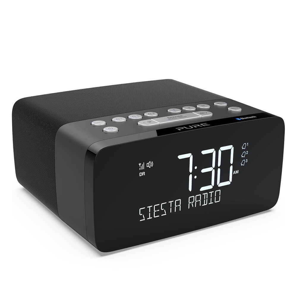 PURE FM/DAB/DAB+/BT/Qi Siesta Charge Clockradio Grafit