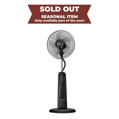 Floor Fan With Cooling Mist Black