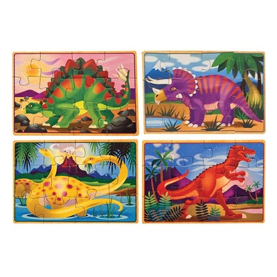 Wooden Puzzles In A Box Dinosaur 12 Pcs
