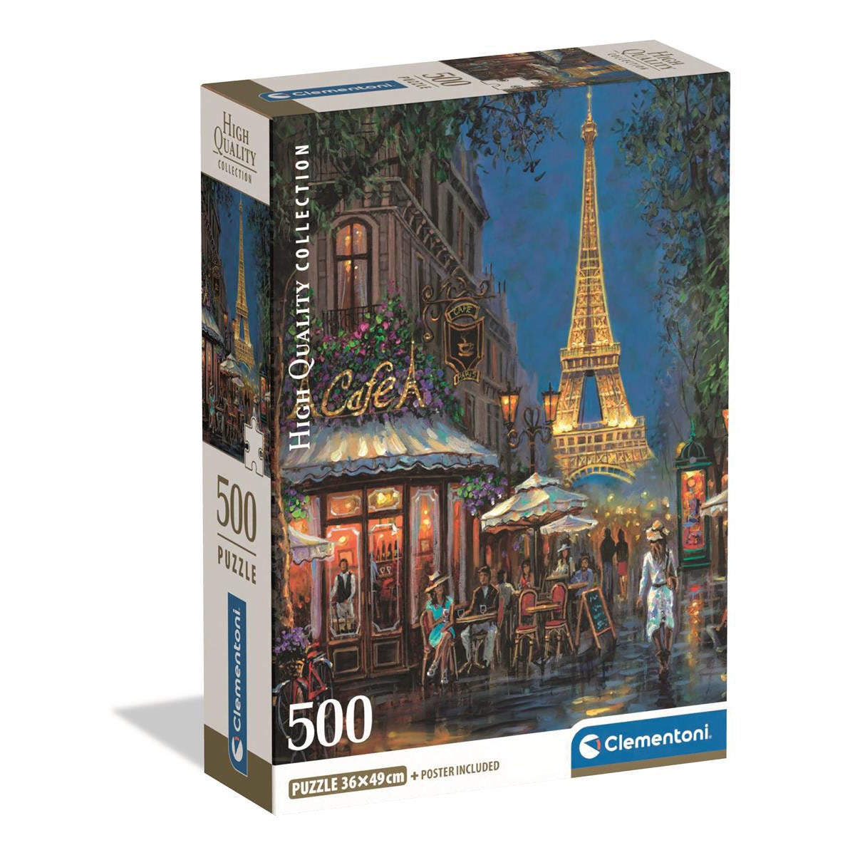 Puslespill 500 Pcs CB High Quality Collection Night of the Eiffel Café