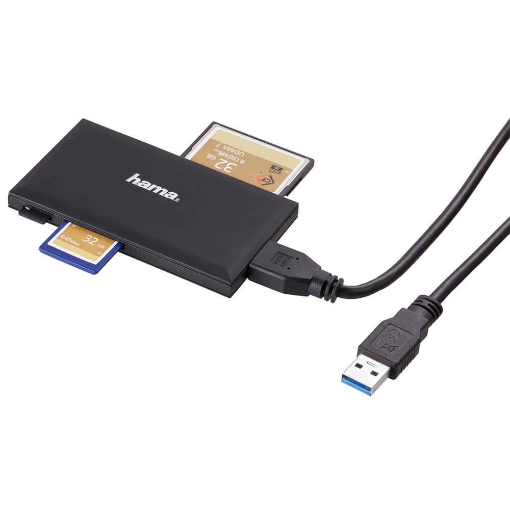 HAMA USB 3.0 UHS II Multi-Card Reader SD/microSD/CF Black HAMA USB 3.0 UHS II Multi-Card Reader SD/microSD/CF Black