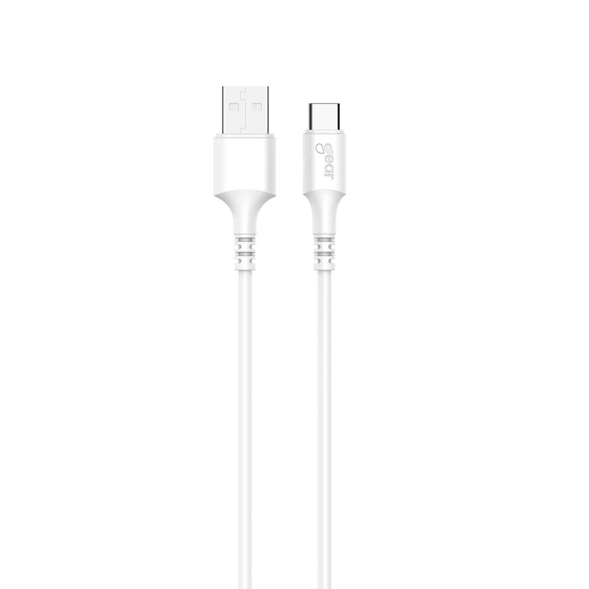 Laddkabel USB-A till USB-C 2.0 0.3m Vit Rund 