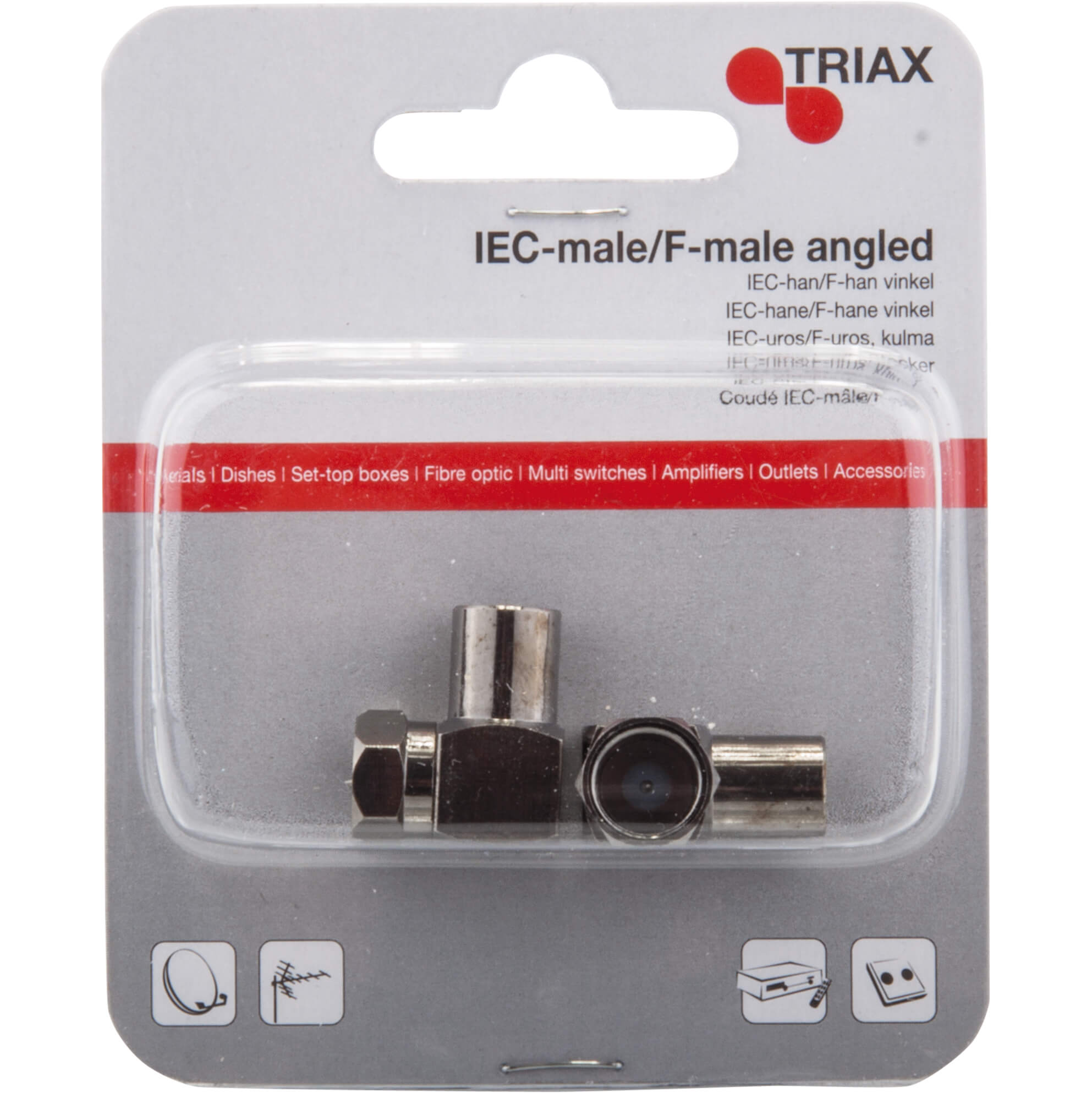TRIAX IEC Male Till F-Male Angle 2pack