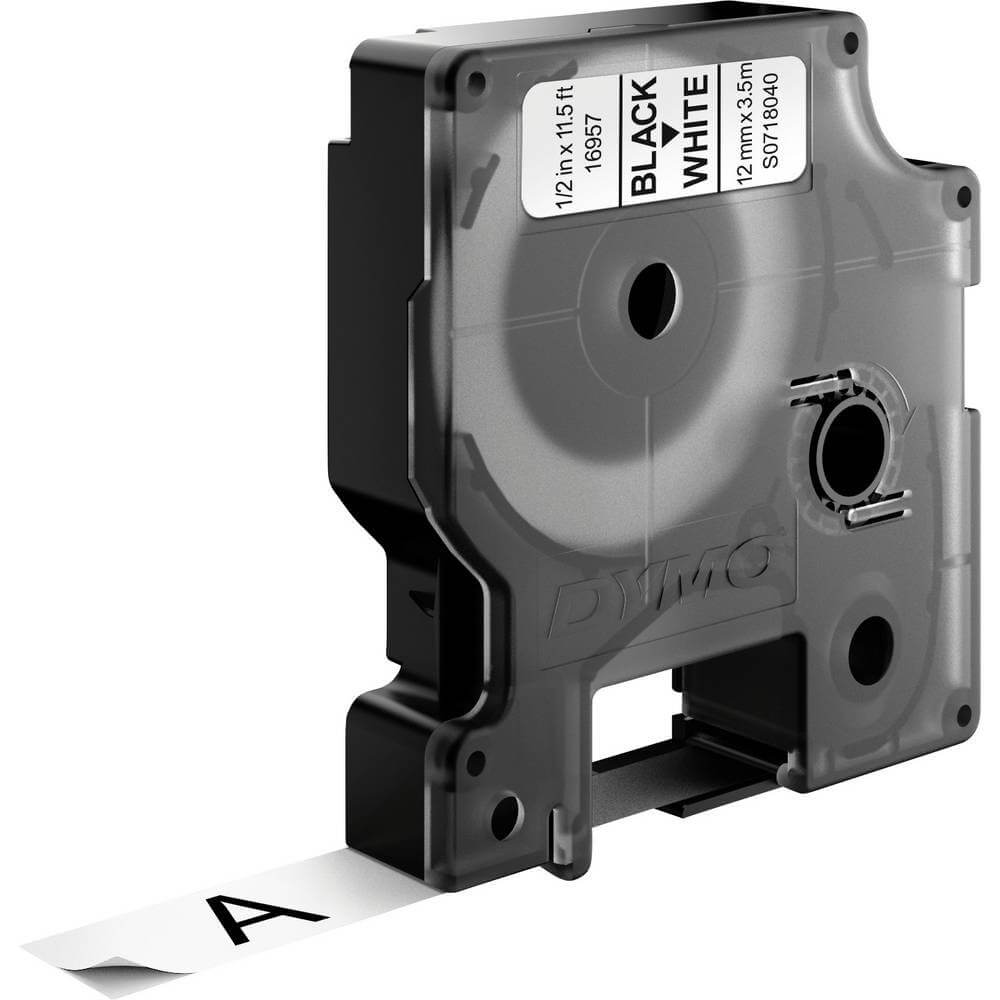 Färgband S0718040 16957 12mm Svart på Vit