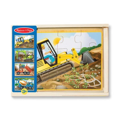 Wooden Puzzles In A Box Construction 12 Pcs