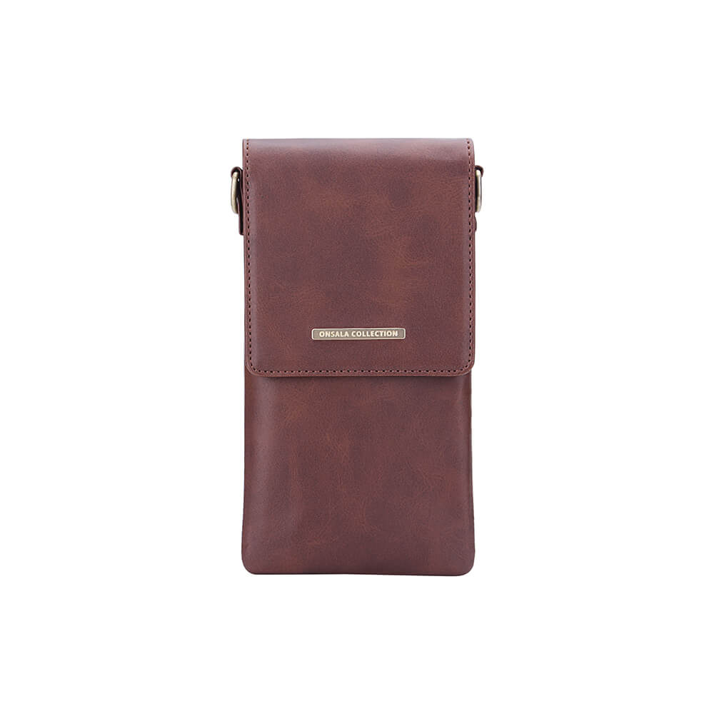 Mobile Bag with Neckstrap Brown Universal up to  6.7"