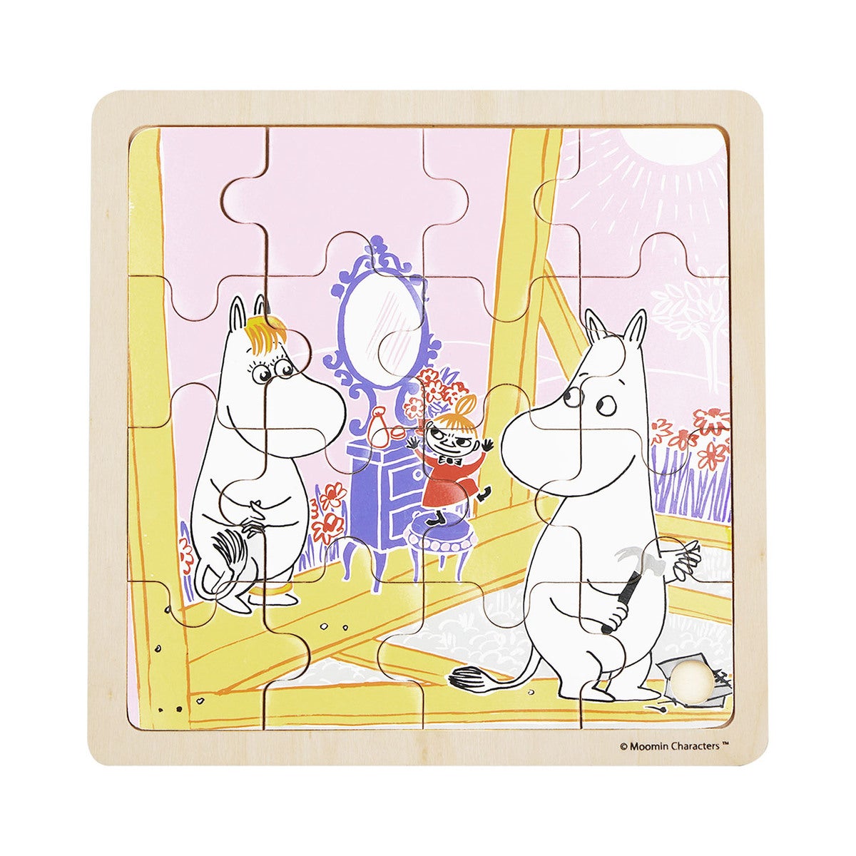 Puzzle 16 Pcs Wooden Puzzle Construction Fun
