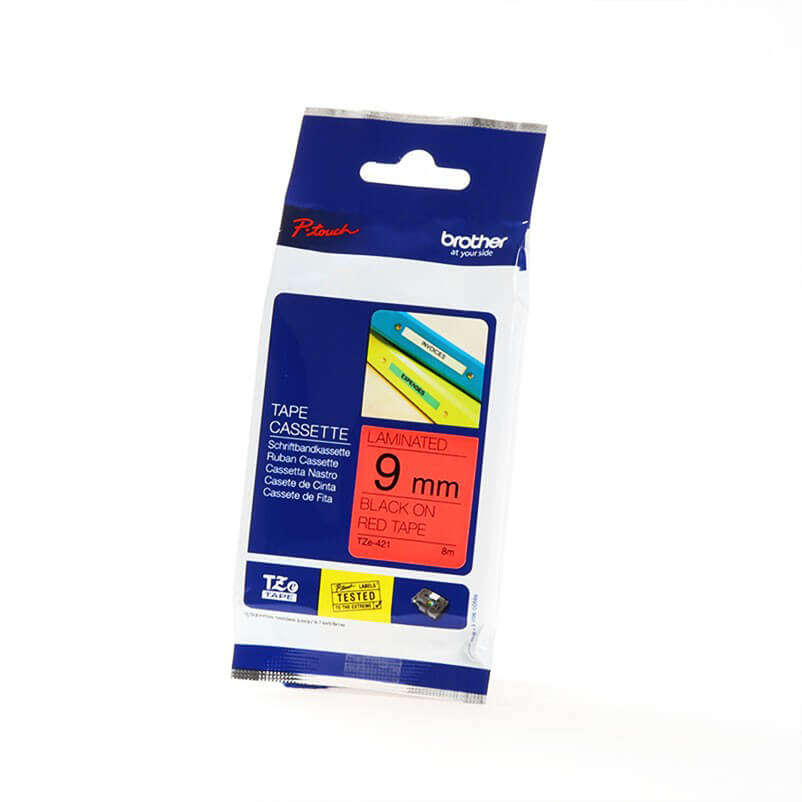 Tape TZE-421 9mm Black on Red