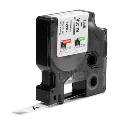 Färgband 18444 12mm Svart på Vit