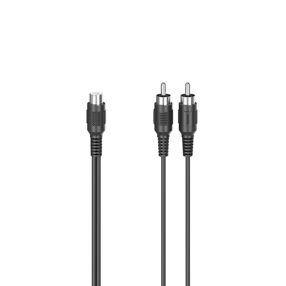 Adapter Audio Subwoofer 2x RCA Plugs to RCA Socket
