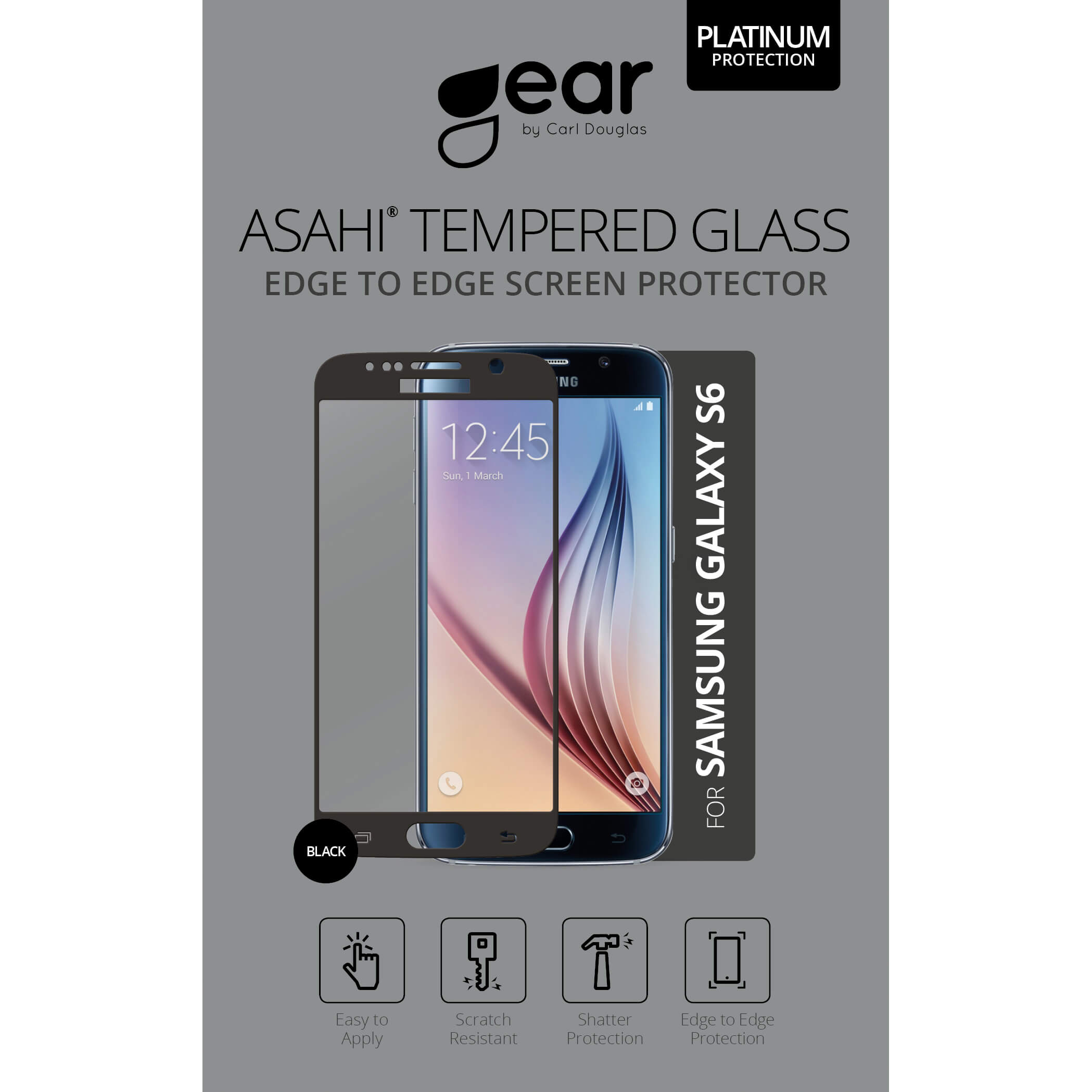 Glass Prot. 3D 5.1" Samsung S6 Full Fit Black