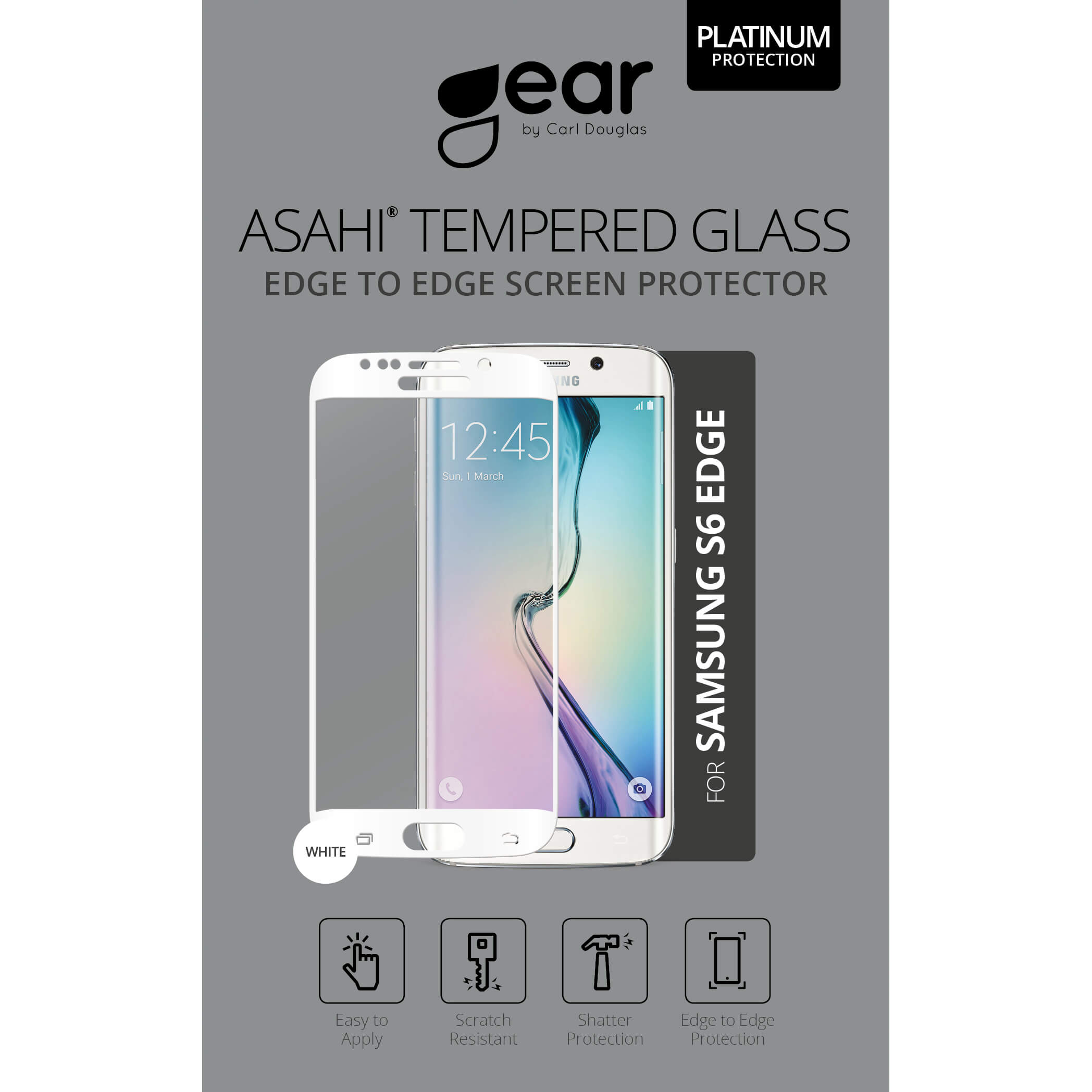 Glass Prot. 3D 5.1" Samsung S6 Edge Full Fit White