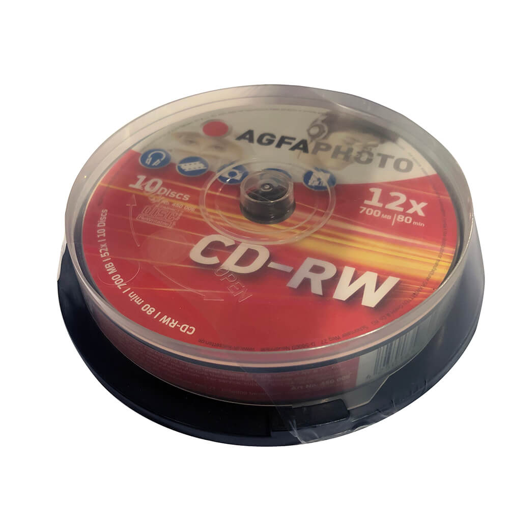 AGFA CD-RW 10-Pack Cakebox (NATO) - Black